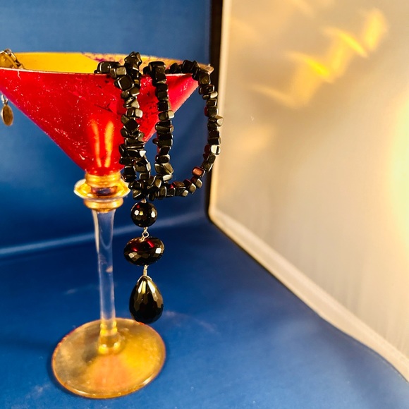 Double stranded Vintage Onyx beaded necklace - Picture 2 of 4